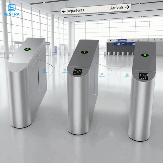 Multi Factor High Speed Pedestrian Turnstile Corporate Passageway Akses Koridor