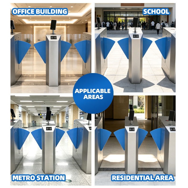 Flap Barrier Face Recognition Sekolah Pintu Pembatas Akses Kartu Kantor Bandara