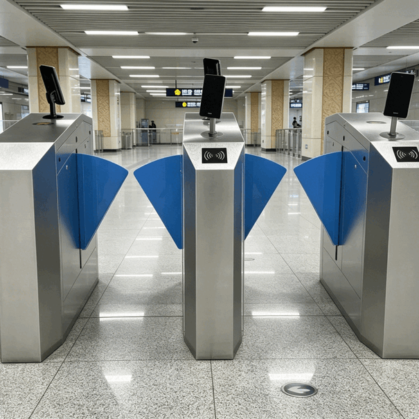 Flap Barrier Face Recognition Sekolah Pintu Pembatas Akses Kartu Kantor Bandara